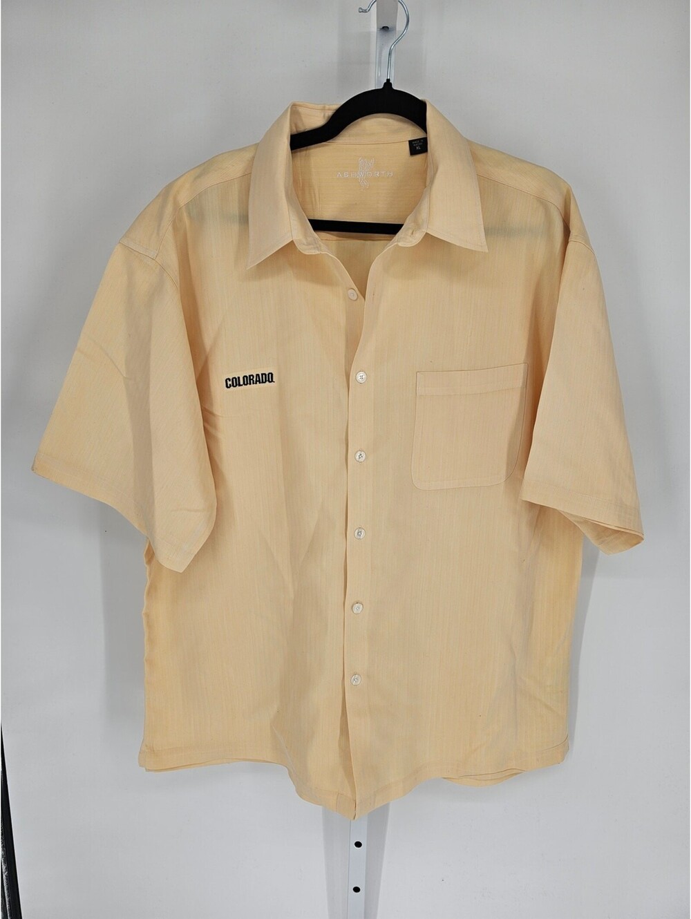Ashworth Men's Yellow Short Sleeve Colorado Shirt Size XL